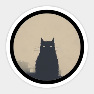 cat silhouette Sticker